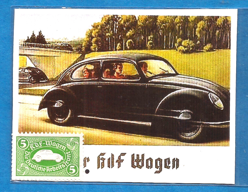 1938 Nazi Germany embossed VW Volkswagen Third 3rd Reich savings stamp MNH RARE