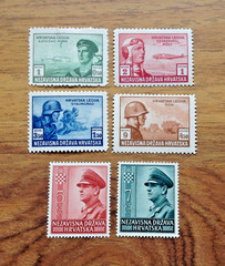 German Territory Croatia Stamps 1943 Mi:HR 107-110 – Croatian Legion MH.