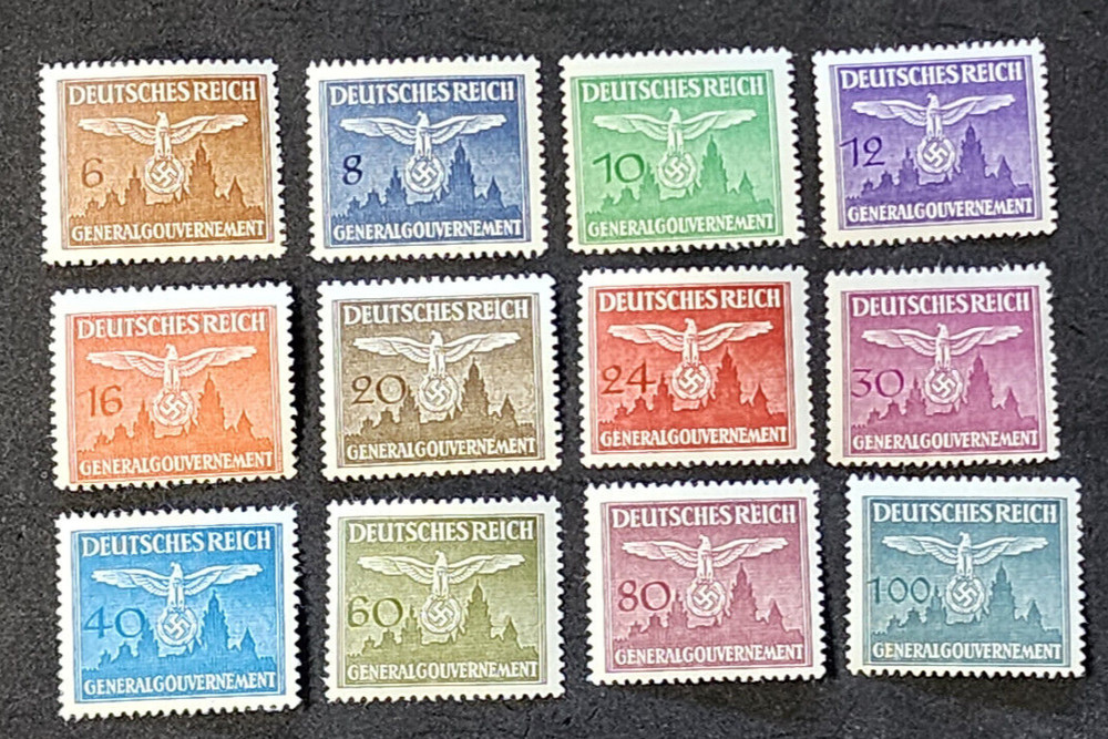 WW2 WWII Nazi Germany German Third Reich EAGLES MNH stamp set POLAND OCCUPATION