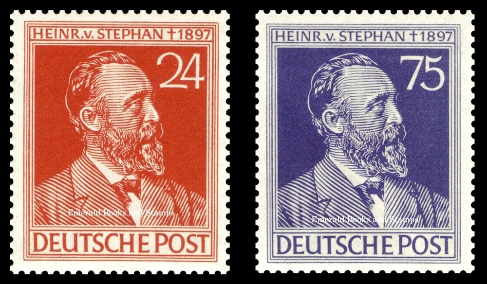EBS Germany 1947 Allied Occupation – Heinrich von Stephan – Michel 963-964 MNH**