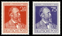 EBS Germany 1947 Allied Occupation – Heinrich von Stephan – Michel 963-964 MNH**
