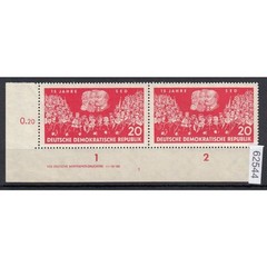 GDR 1961, Mi.-No.: 821 ** DV FN 1 Corner margin Print note