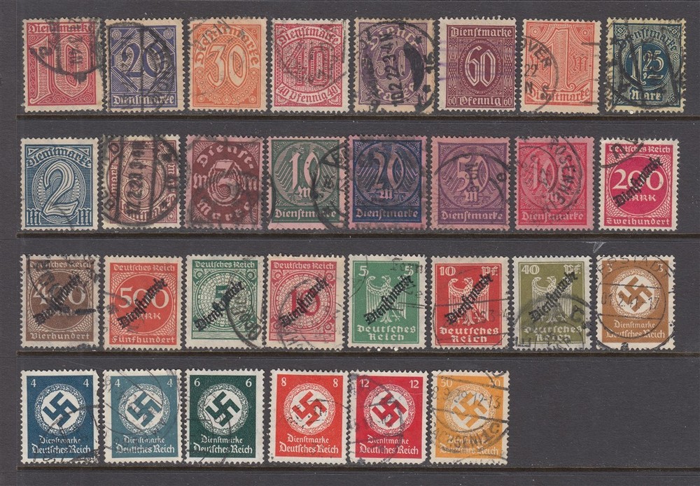 Germany WW1 and WW2 OFFICIALS – Back of the Book Issue (USED) NICE