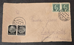 Third Reich Nazi German Czech 1938 Sudetenland Mixed Franking Cover Hillersdorf