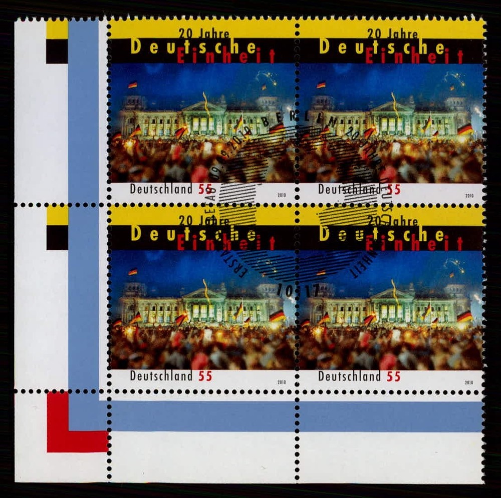 GERMANY STAMP 2010 GERMANY UNITY – block of 4 – used 1.day xe11