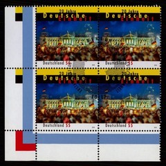 GERMANY STAMP 2010 GERMANY UNITY – block of 4 – used 1.day xe11