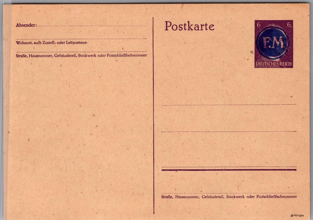 Mint 1940s Germany Post WW2 fredersdorf provisionals Postcard Cover