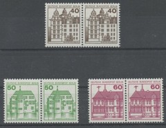 Germany Berlin 1979 and 1980 Castles MNH Horizontal Pairs from Sheets