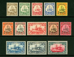 German Colonies – CAROLINE ISLANDS 1901 Kaiser’s YACHT set Sc# 7-19 mint MH