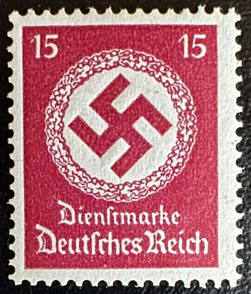 GERMAN 1934 OFFICIAL NSDAP NAZI GERMANY 15 PF MNH SWASTIKA STAMP