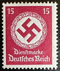 GERMAN 1934 OFFICIAL NSDAP NAZI GERMANY 15 PF MNH SWASTIKA STAMP