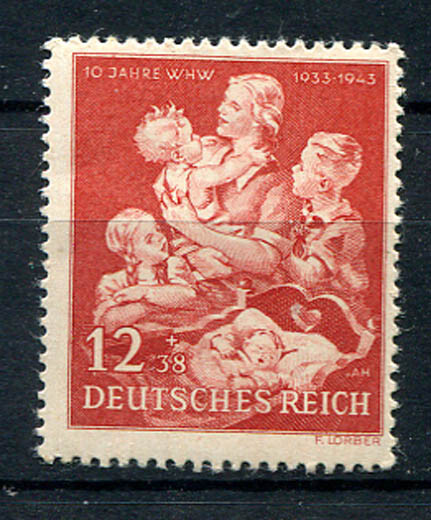 German Reich WW II : Mother and Child anniv. Stamp from 1943 – mint NH