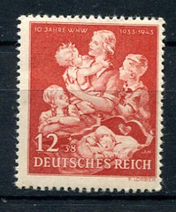 German Reich WW II : Mother and Child anniv. Stamp from 1943 – mint NH