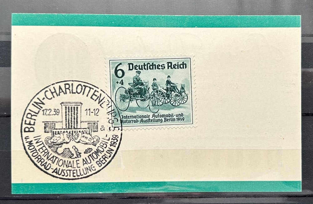 1939 German Stamp on Card Special Cancel Mi:DR686 – Cars Race Berlin 6+4rpf/BL92