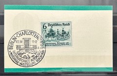 1939 German Stamp on Card Special Cancel Mi:DR686 – Cars Race Berlin 6+4rpf/BL92