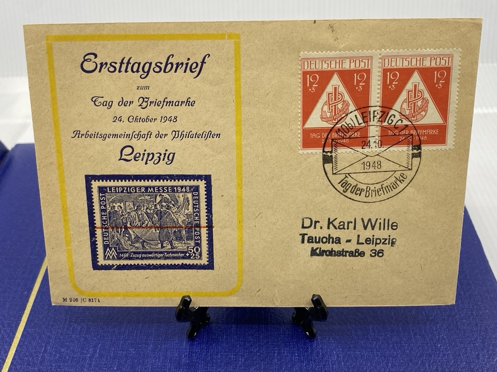 1948 GERMANY FDC STAMP DAY SEMI POST