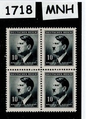 MNH stamp block Sc #62 Adolf Hitler 1942 WWII during German Occupation #1718