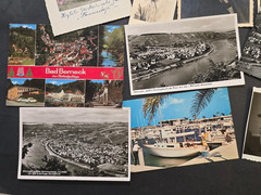 18pc German Postcard Photo Lot 1950s 60s Travel Cars Wedding Scenery RPPC