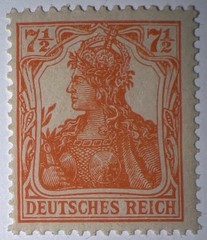 Travelstamps1916 Germany Deutsches Reich Mi. Nr. 99b Germania 7 1/2 Pf , MOGNH