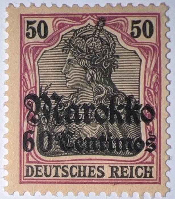 Travelstamps; GERMANY OFFICES IN MOROCCO OP STAMPS Sc #52 NO WMK MINT OG H