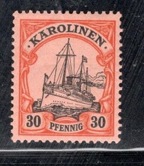 GERMANY KAROLINEN KAISERS YACHT STAMPS MINT HINGED LOT 1490CD