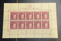 1943 Polish General Government Kopernikus Mini Sheet MNH