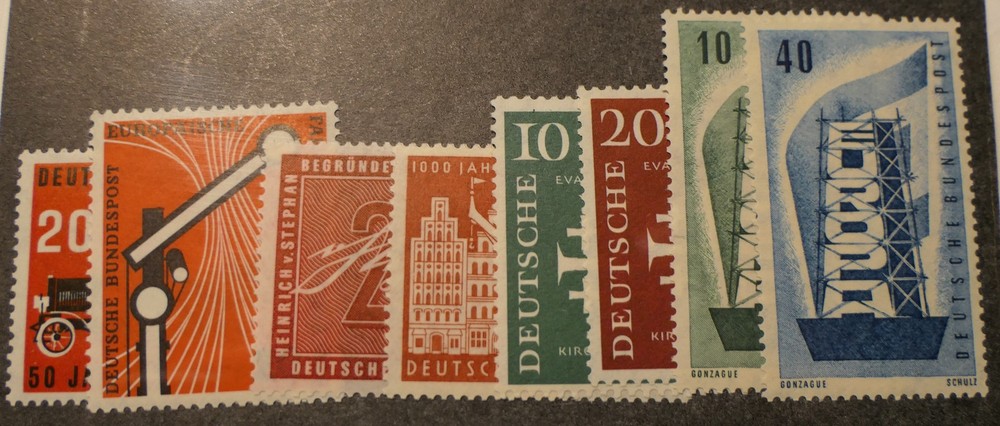 Germany Scott #728, 734, 738, 741, 744-45,748-49, Group of 8, Mint OG NH