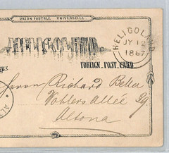 HELIGOLAND (German) Stationery Card 10pf Used 1887 CDS Altona {samwells}XT311