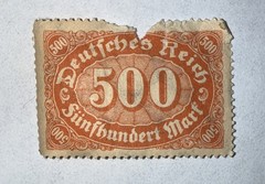 Germany Stamp Deutsches Reich 500 Mark 1922
