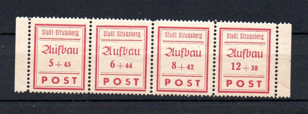 Straussberg (Germany) 1946 old set Local stamps (Michel 34/37 A) MNH