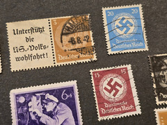 WWII Era Germany Third Reich Stamp Lot of 20 – Hitler, Swastika, Reichstag Italy