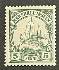 Travelstamps: GERMANY MARSHALL ISLANDS STAMPS Kaiser’s Yacht Mint OG H 5pf UnWMK