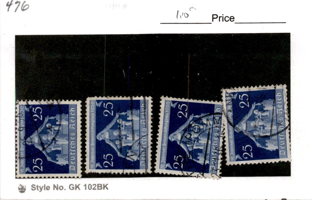 Germany, Postage Stamp, #476 Lot Used, 1936 Municipalities (AB)