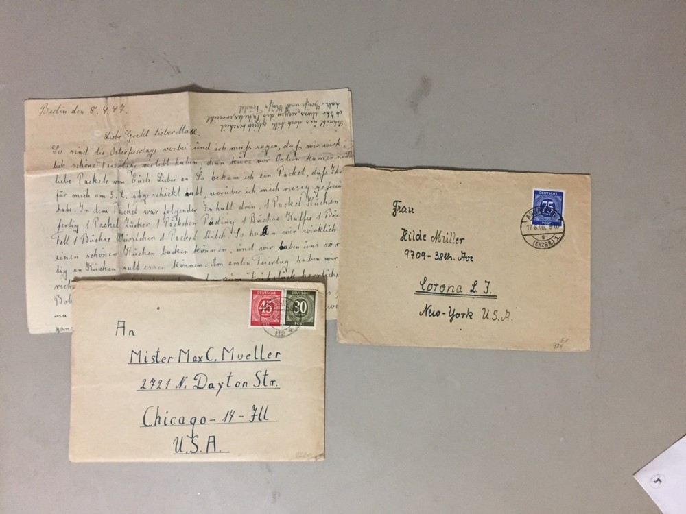 Two ’40 Germany covers with NUMERAL stamps.One with content