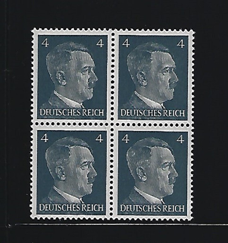 MNH stamp block / Adolf Hitler / PF04 Sc 508 / WWII Germany / 1941 Third Reich