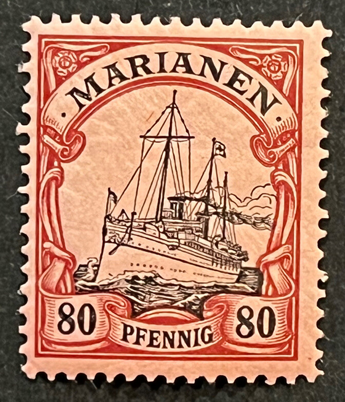 Travelstamps: GERMANY MARIANEN STAMPS #27 Kaiser’s Yacht Mint OG H 80pf UNWMK