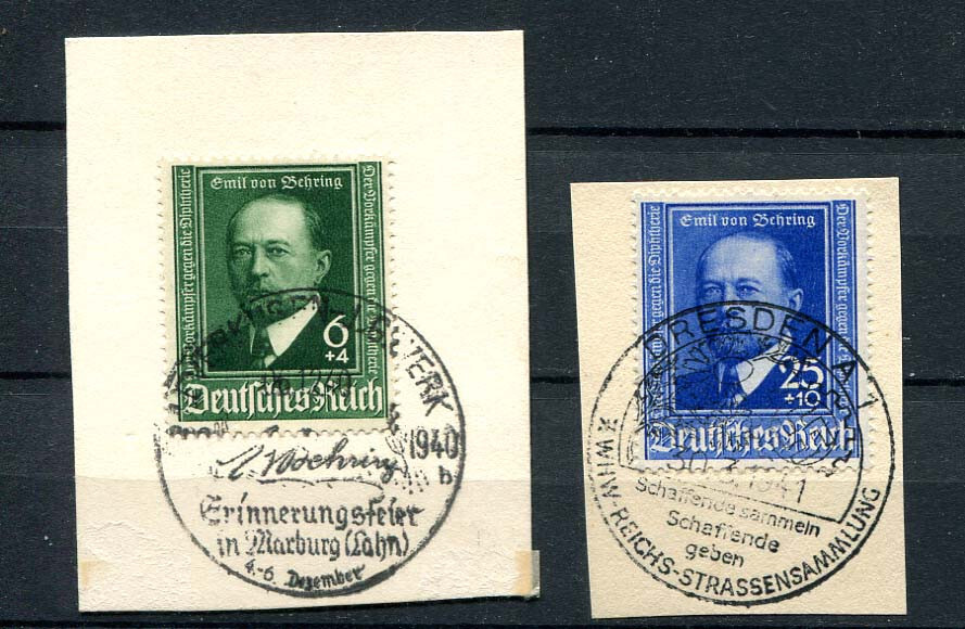 German Reich WW II : Emil von Behring set from 1940 – fancy cancels