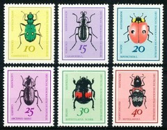 DDR #Mi1411-Mi1416 MNH 1968 Tiger Snail Stutz Beetle Ladybird Insect [1048-1053]