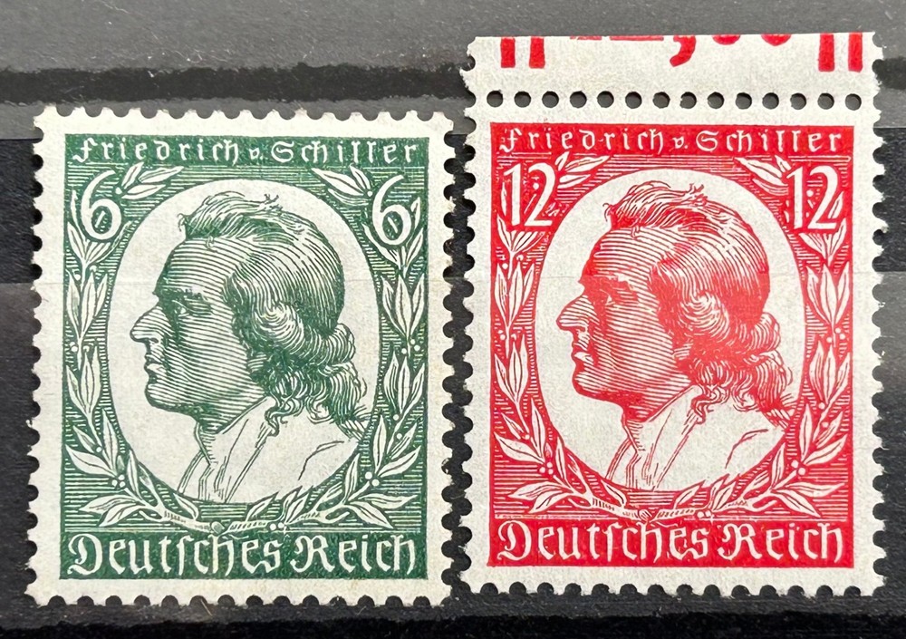 1934 German Stamps set Mi:DR554-555 – Schiller 175th Birthday MH* Mint /652