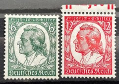 1934 German Stamps set Mi:DR554-555 – Schiller 175th Birthday MH* Mint /652