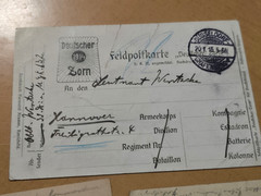 WWI Feldpost Postcards 1914–1915 to Leutnant Hans Wentacke from Son Officer (5)