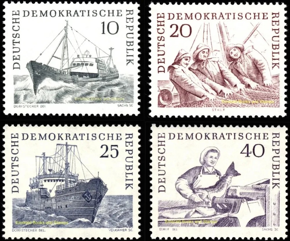 DDR Germany 1961 ☀ Ships stamps – Deep Sea Fisheries ☀ MNH**