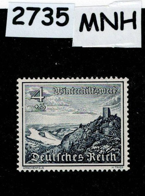 MNH Stamp B161 1939 Germany Castles Cathedrals Mountains Winter relief #2735