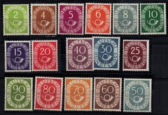 Germany Bundesrepublic Posthorn Mi#123/138 1951 MLH complete set of 16
