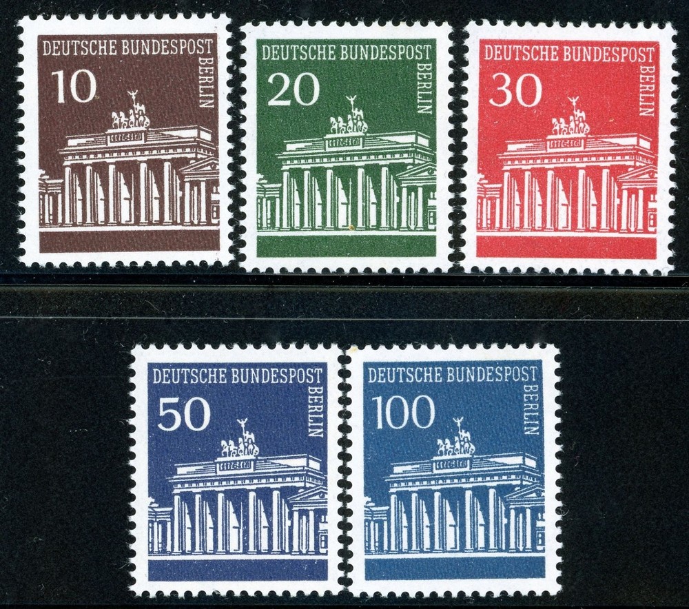 Stamps Germany Berlin, Scott # 9N251-9N255 Mint NH, complete set