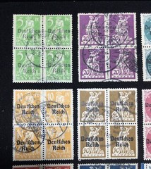 Lot of Overprint GERMANY Bavaria GERMAN EMPIRE Bayern Stamps Blocks of 4 Used