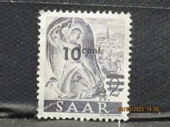 The listing is:(1)1947 Saarland Miner Surcharged Germany Stamp-LH-2-10p