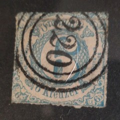 Germany 2 Kreuzer Blue Numeral Used Postage Stamp Handstamped Cancel