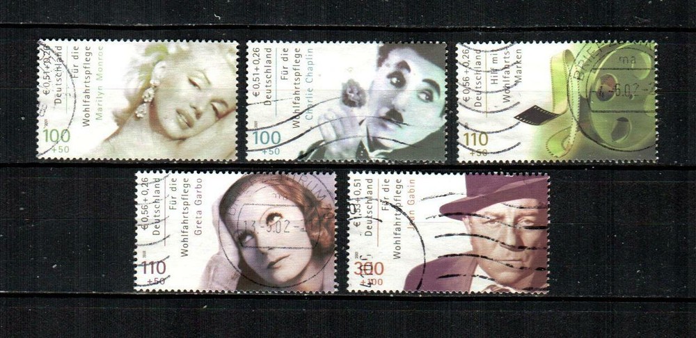 GERMANY Scott’s B890-94 ( 5v ) Film Stars, Marilyn Monroe F/VF Used ( 2001 )