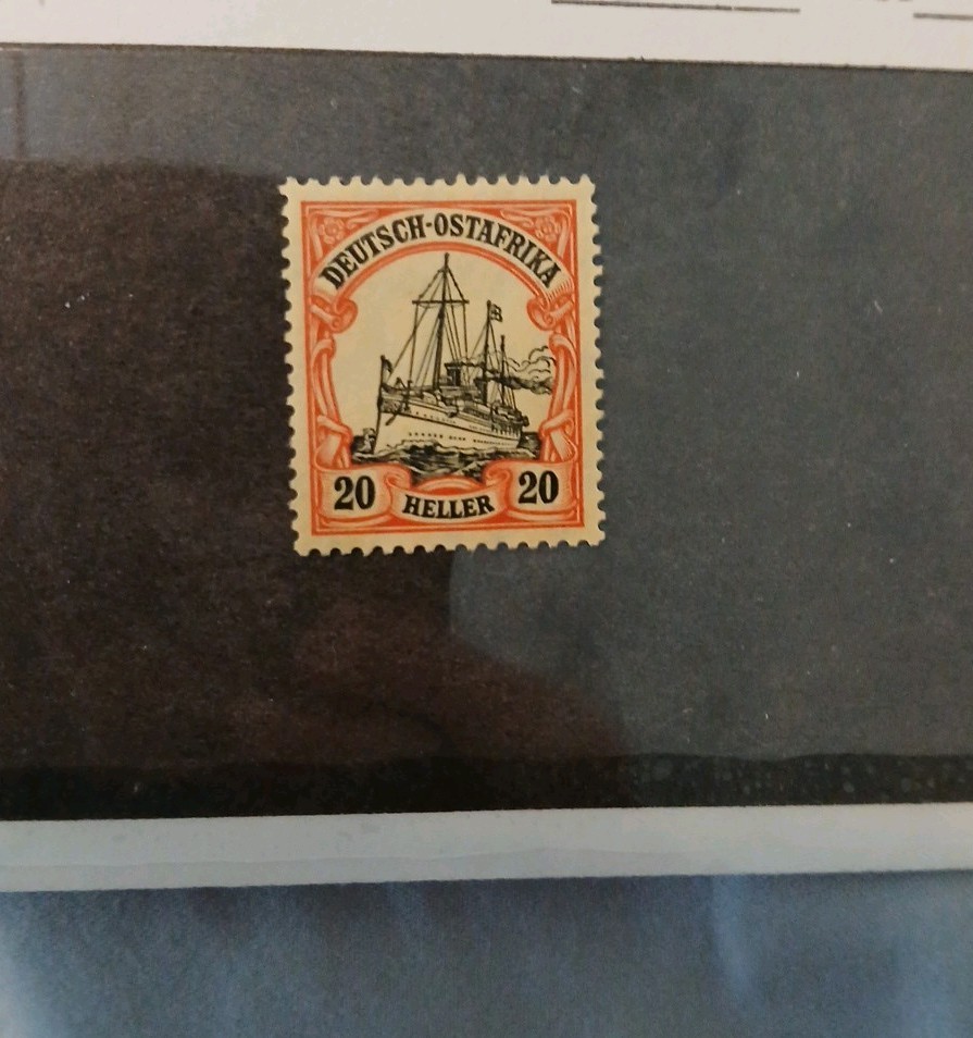 German East Africa „Yacht“ Series Stamp 20 Heller/Watermark/ VF/LH #34 !!!